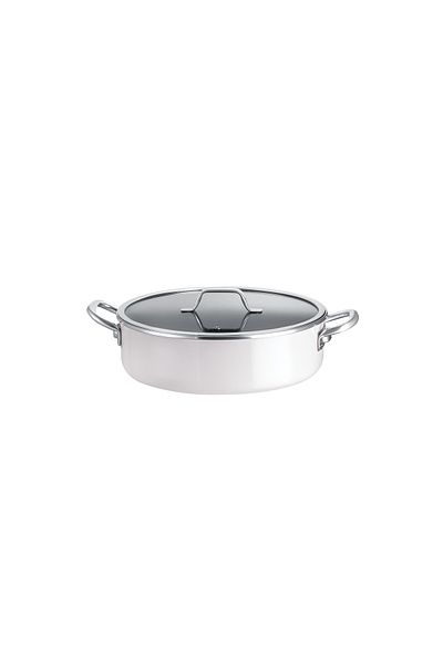 Madame Coco Titanium Enameled Bowl - White - 26 cm