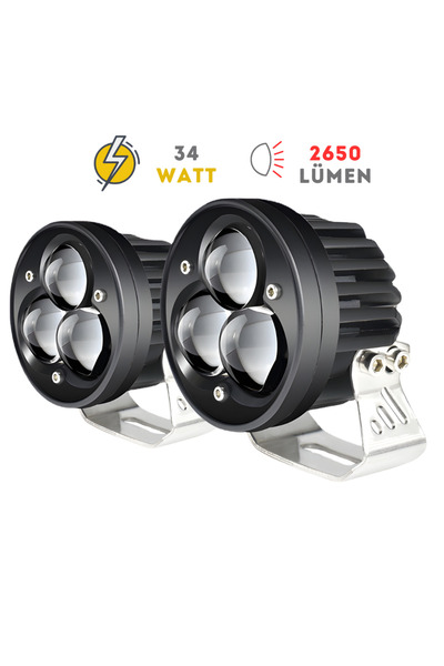 Knmaster Triplebird 34W Çift Renkli Motosiklet Led Sis Farı