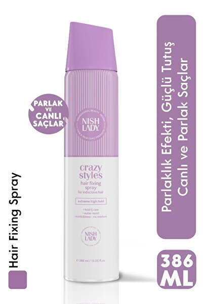 NISHLADY Fixing Sprey / Sert Tutuş Saç Spreyi 386 ml