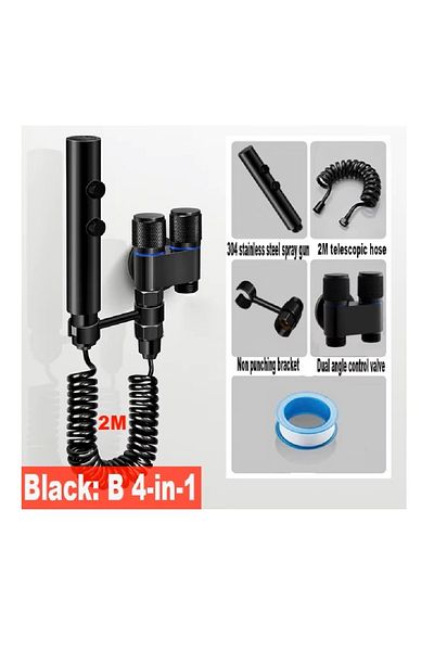 OEM Black Bathroom Bidet - Dual Function Pressure Sprayer and Faucet