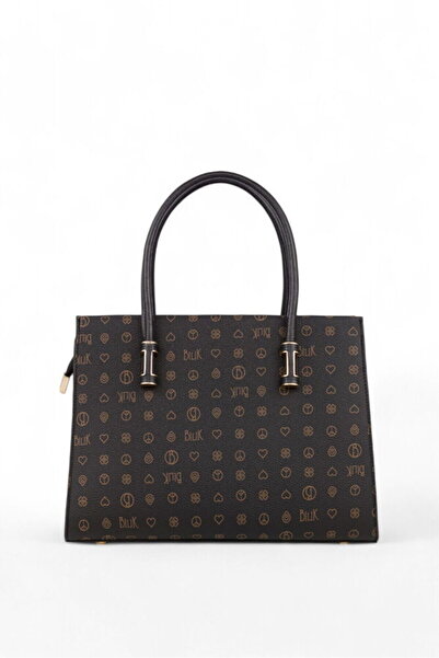 Bilik Deri Monogram Black Women's Handbag Ri̇v 138-Mn