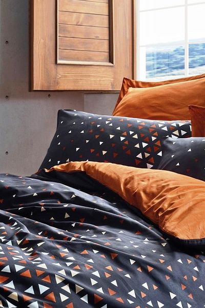 Cotton Box Σετ παπλωματοθήκης Colin Cinnamon Dark Double Cotton Ranforce - 100% βαμβακερό ύφασμα