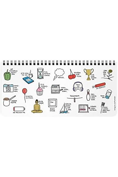 STOREMAX Muartshop Color Hisli Şeyler 13X27 Weekly Planner with Spiral and Stickers - It Was Worth My Folding,