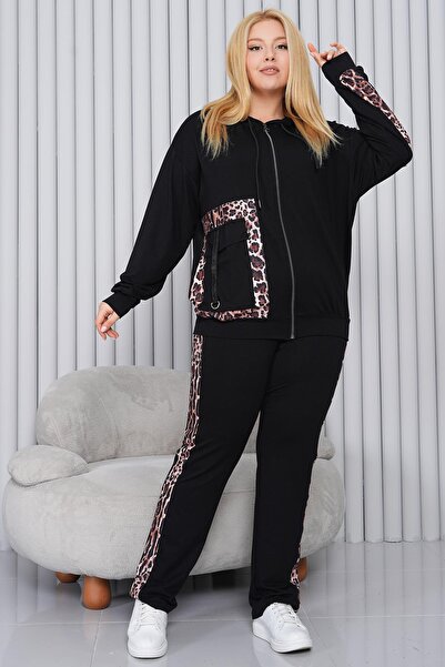 Siyezen بدلة فاخرة بتفاصيل جيب الفهد مقاس كبير