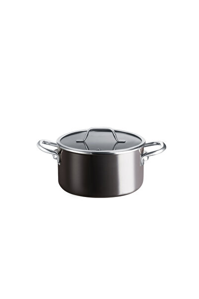 Madame Coco Titanium Enamel Deep Pot - Anthracite - 18 cm