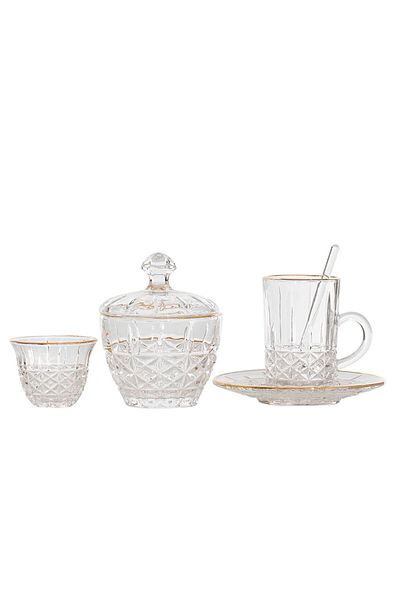 Alsaif Gallery Max 26-piece glass tea and coffee serving set