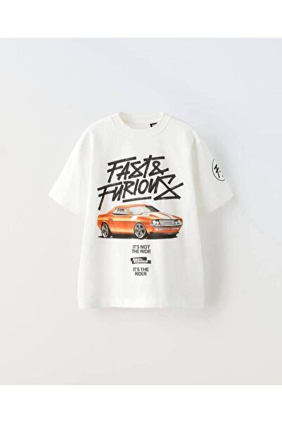 minibambi Tricou alb pentru băiat - Fast&Furions