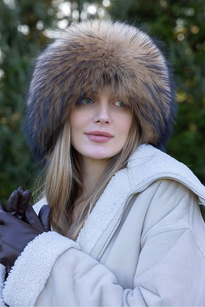 fubileather Genuine Leather Fur Hat |   Horse Riding, Skiing |