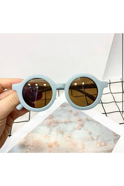 Kids Scandinavian 1-10 Years Old Children's Blue Solar Glasses - Uv400 Certified, with Case