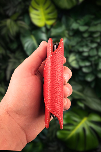 VANİLLA COLLECTİON Uniszex Slinder modell harmonika bőr portfólió - új generációs piros kártyatartó pénztárca