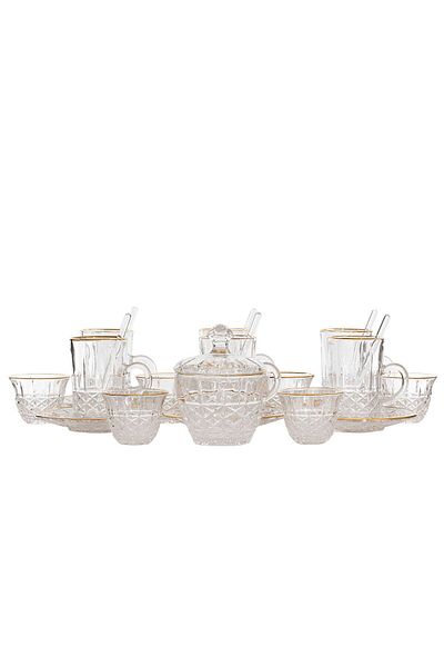 Alsaif Gallery Max 26-piece glass tea and coffee serving set