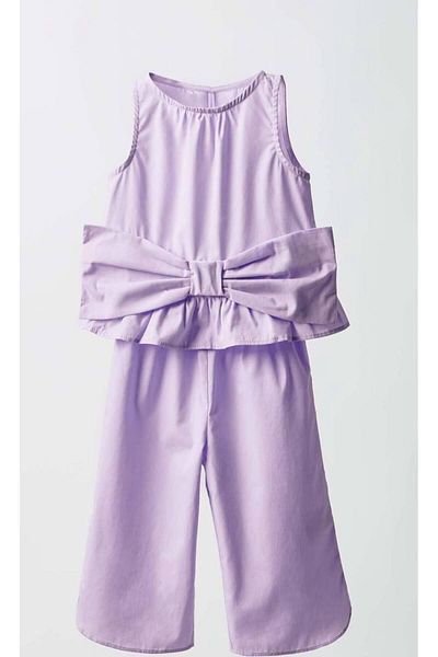 minibambi Girl's Bowknot Bottom-Top Woven Current