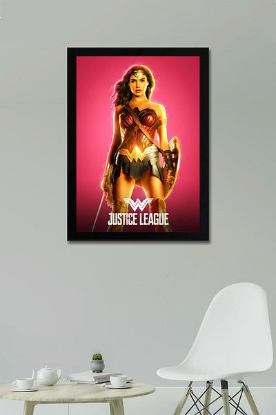 Saturn Pictură înrămată Wonder Woman din Liga Justiției - Pictură poster din Liga Justiției