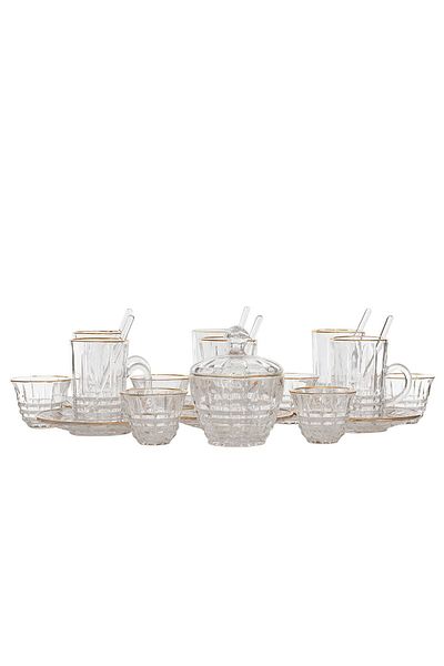 Alsaif Gallery Max 26-piece glass tea and coffee cups serving set