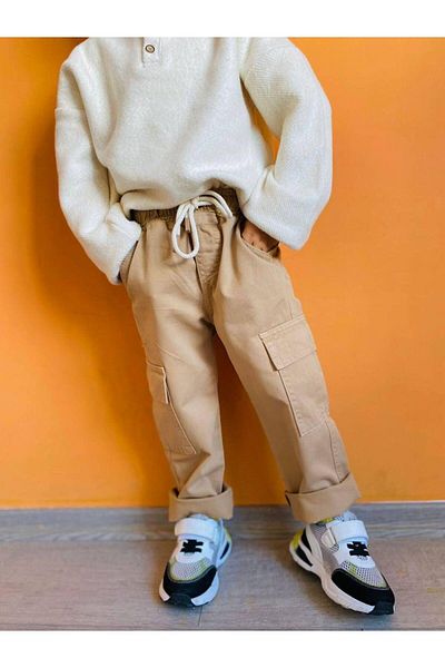 minibambi Pantaloni Jogger Maro pentru Băiat - Design Cargo