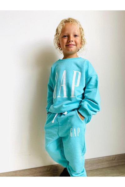bubukidsbaby Boy's Cotton Tracksuit Set - Turquoise