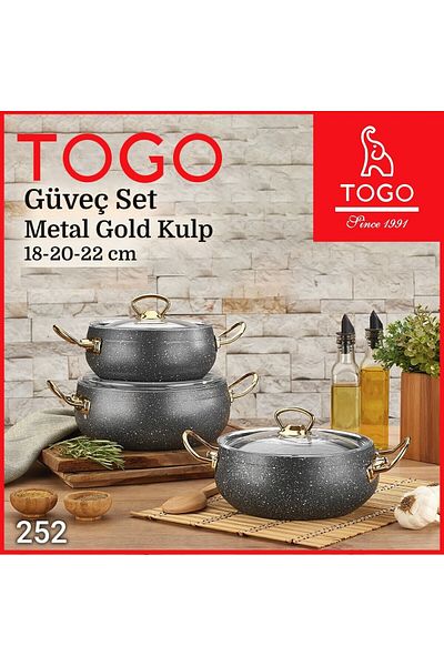 TOGO Metal Silver Handle Casserole Set