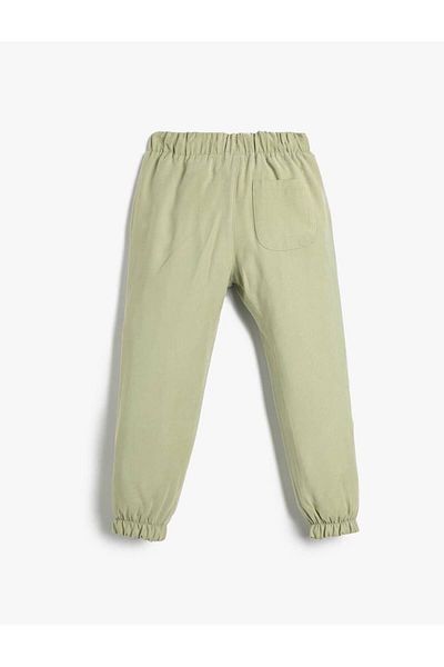 minibambi Green Boy's Trousers - Woven, Elastic Leg