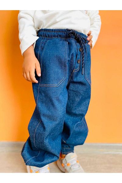 minibambi Boy's Slide Figured Bodysuit and Jeans Bottom-Top Suit White