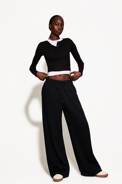 Bershka Plush trousers with side seams