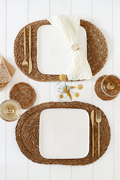 DECHAUS 6 Adet Oval Büyük Boy Amerikan Servis Supla