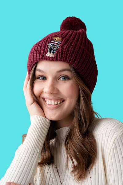 Moda Amore Teddy Bear 888 - Beret and Pompom Detailed