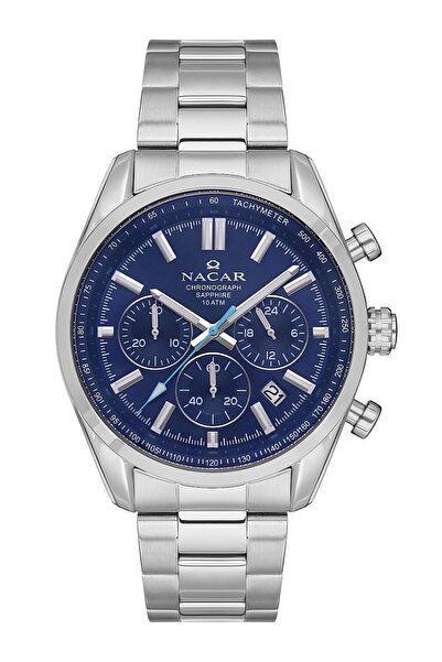 Nacar Safir Cam Metal Erkek Kol Saati Nc34-290713-alm