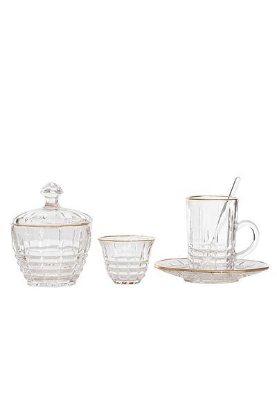 Alsaif Gallery Max 26-piece glass tea and coffee cups serving set