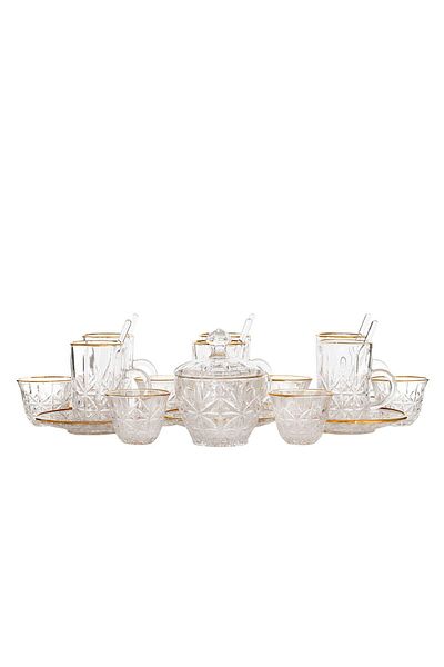 Alsaif Gallery 26-piece glass tea and coffee cups serving set