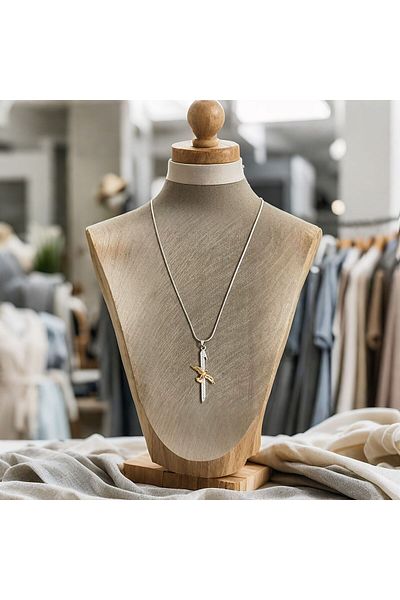 MR Steel Elif Necklace with a Figure of a Bird with a Zircon Stone