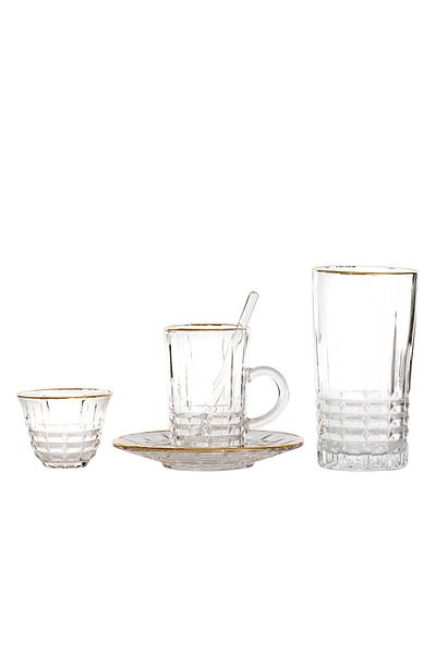 Alsaif Gallery Max 30-piece glass tea and coffee serving set