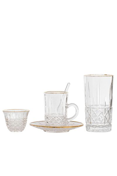 Alsaif Gallery Max 30-piece glass tea and coffee serving set