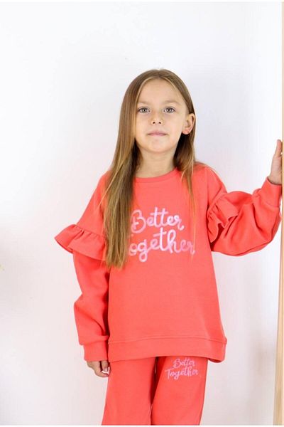 minibambi Girl's Ribbed Better Together Top and Bottom Set Pomegranate Blossom