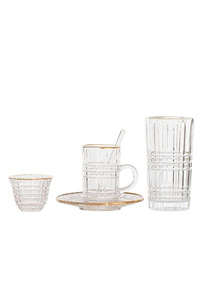 Alsaif Gallery Max 30-piece glass tea and coffee serving set
