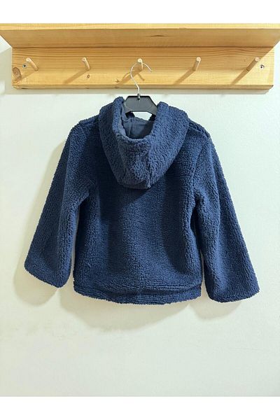 minibambi Момчешки кожен кардиган в тъмносин цвят