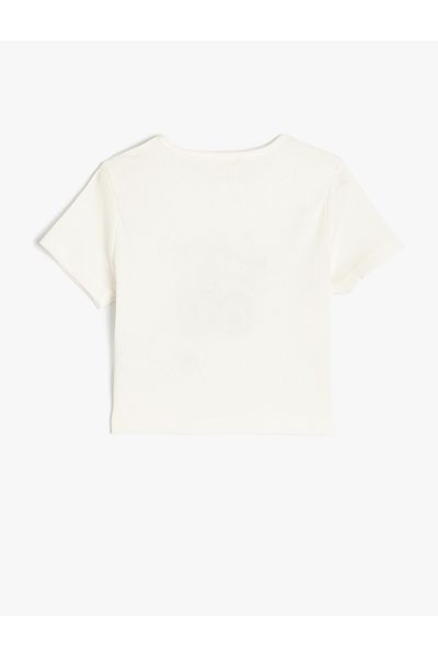 Koton Cherry Print Crew Neck Short Sleeve Cotton T-Shirt