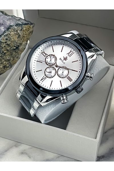 S.POLO New Season Silver Color Metal Men's Wrist Watch with Bracelet Gift
