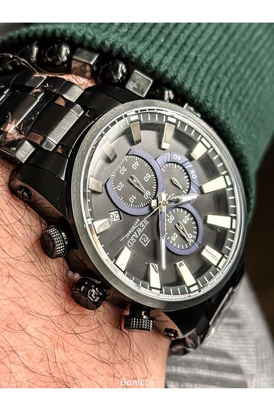 Reward Brand Vip Case Cord Steel, Functions in Special Box Active Black Men's Wristwatch+Bracelet