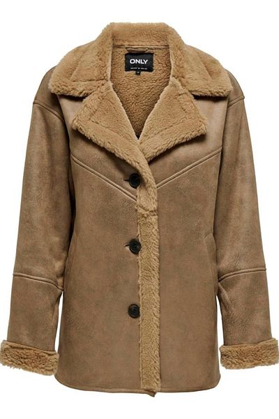 ONLY 15322037 Lva Bonded Collar Coat Cc Otw Γυναικείο παλτό με γούνα εσωτερικά