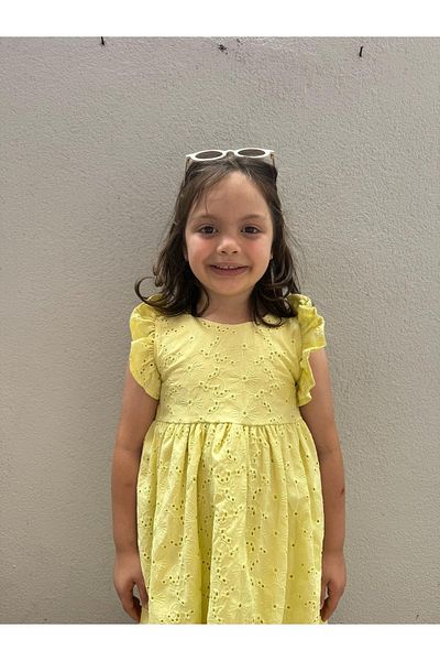 minibambi Green Fiso Lined - Zippered Girl's Dress