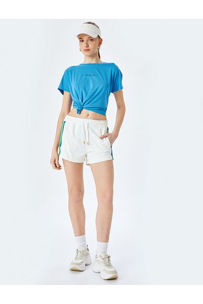Koton Slogan Printed Crew Neck Short Sleeve Sports T-Shirt