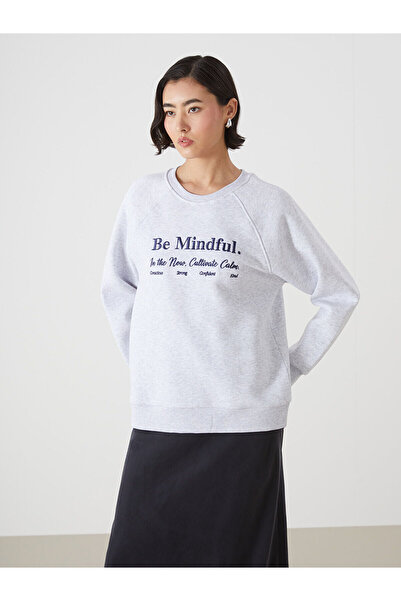 LC Waikiki Hanorac gros pentru femei LCW Vision, alb, cu decolteu, brodat