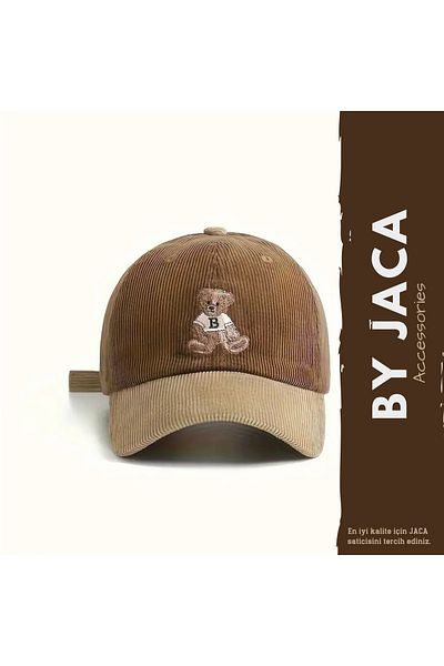 JACA Кафява шапка с горчиво кафе и фигурка на плюшено мече