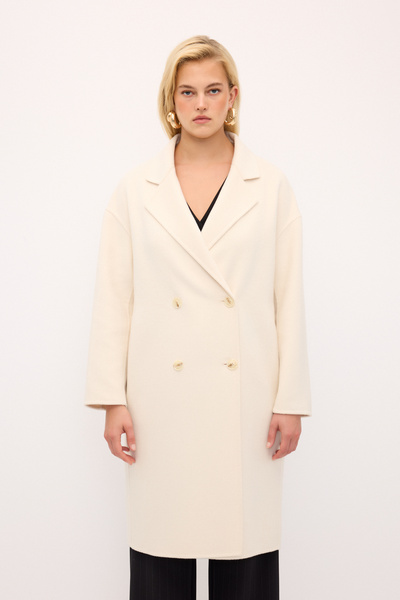 Love My Body Kruvaze Yün Karışımlı Kaban