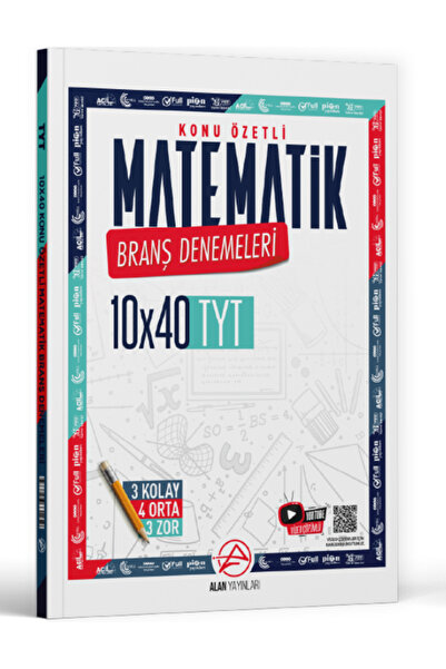 Alan Yayınları Alan 2025 TYT Matematik Konu Özetli 10 x 40 Branş Denemeleri 3...