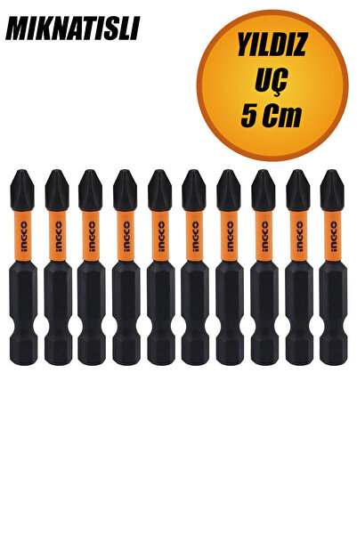 NUBLADO 10 Adet Mıknatıslı Matkap Bits Uç Ph2 50 Mm Vida Sökme 5 Cm Yıldız Ma...