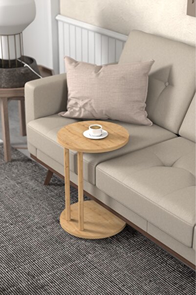 DESENGO Safir Meşe C Sehpa,yan Sehpa,sunum Sehpası,çay Sehpası, Kahvaltı Sehpası