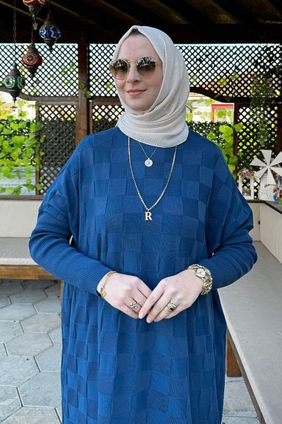 Rabia Şamlı Πλεκτό τουνίκ Indigo Desire