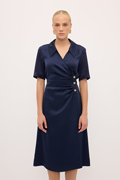 Love My Body Büzgülü Kısa Kol Elbise