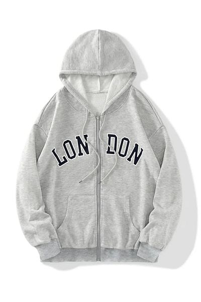 npLStore Plus Size Unisex 2Ip Knitted Fabric Printed Zip Sweat Cardigan